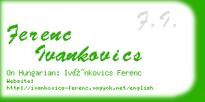 ferenc ivankovics business card